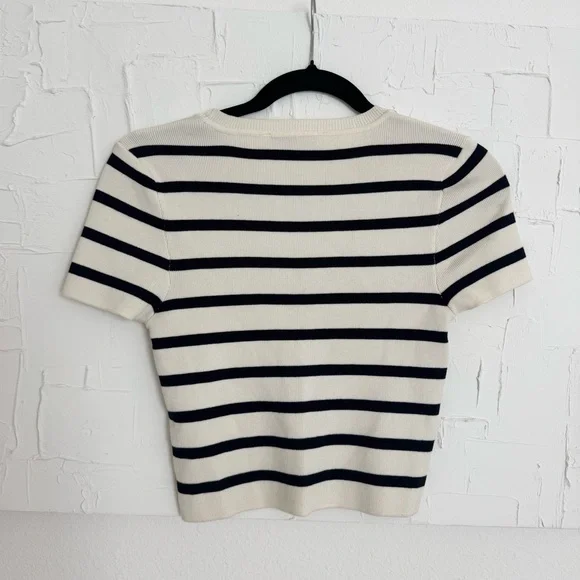 Zara Black/Cream Striped Baby Tee ✨🐚🌊🫧 - Picture 5 of 5